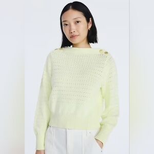Free Assembly Light Yellow Sweater with Gold Buttons
